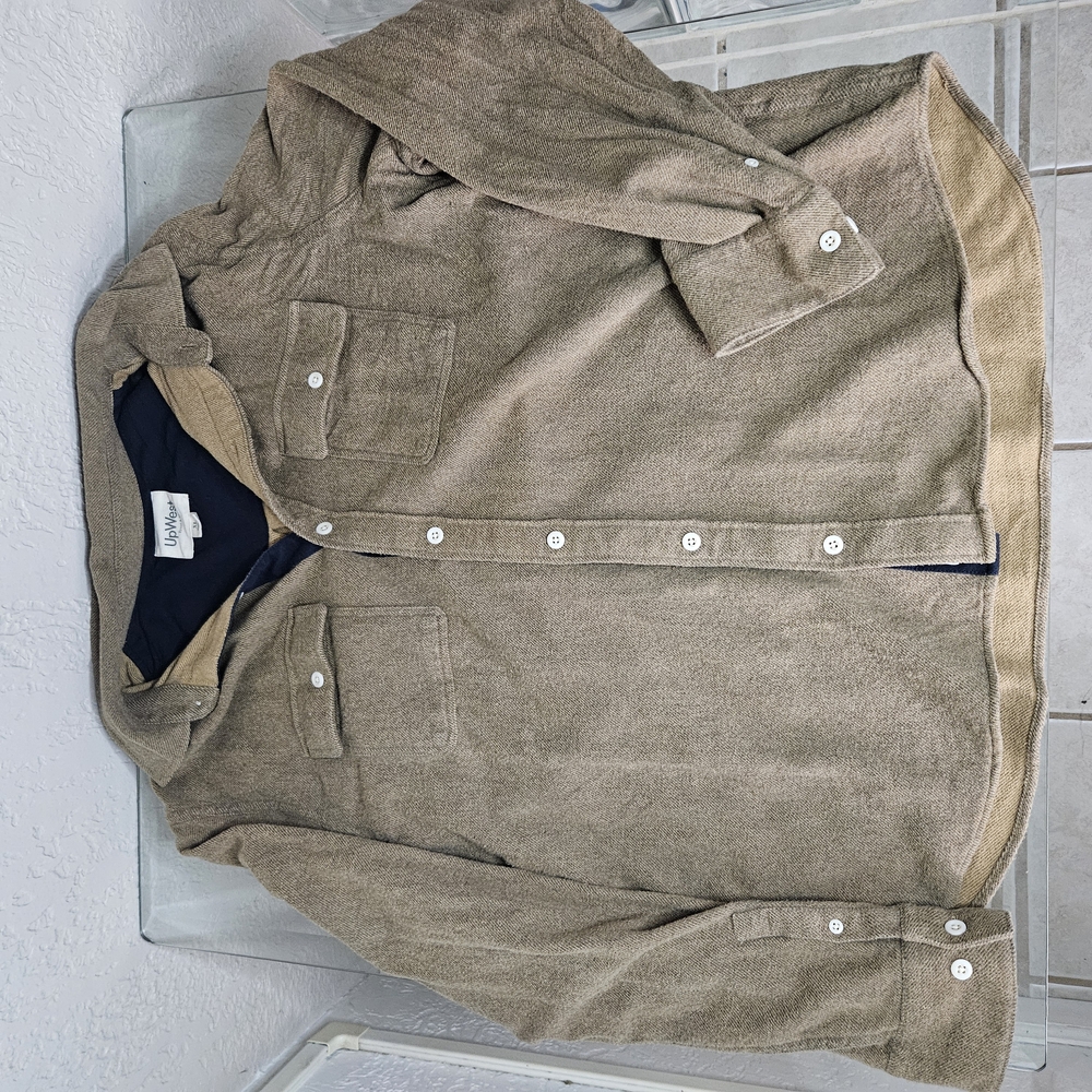 UpWest Men's Casual Brown Button Down Shirt